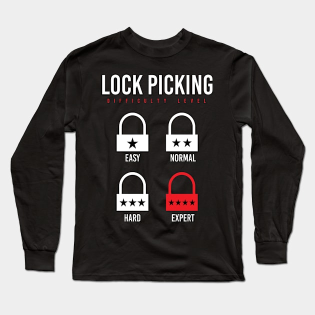 Lock Picking Difficulty Long Sleeve T-Shirt by MooonTees